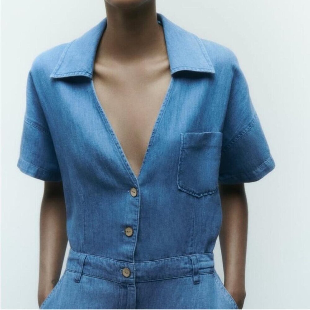 Long Denim Jumpsuit  Z1795